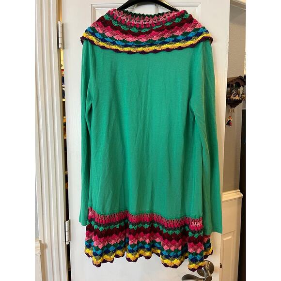 Filly Flair Art to Wear Colorful Open Front Cardigan Sweater Women Large Spring - Picture 3 of 6